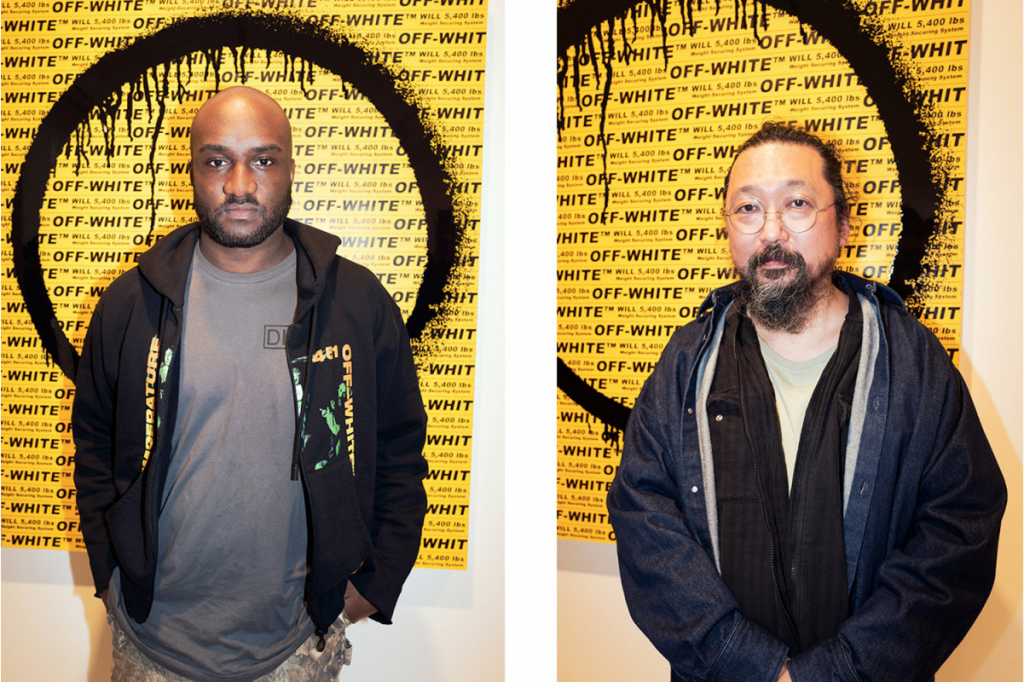 Virgil Abloh and Takashi Murakami with their collaboration "Kyoto Enso," 2018
