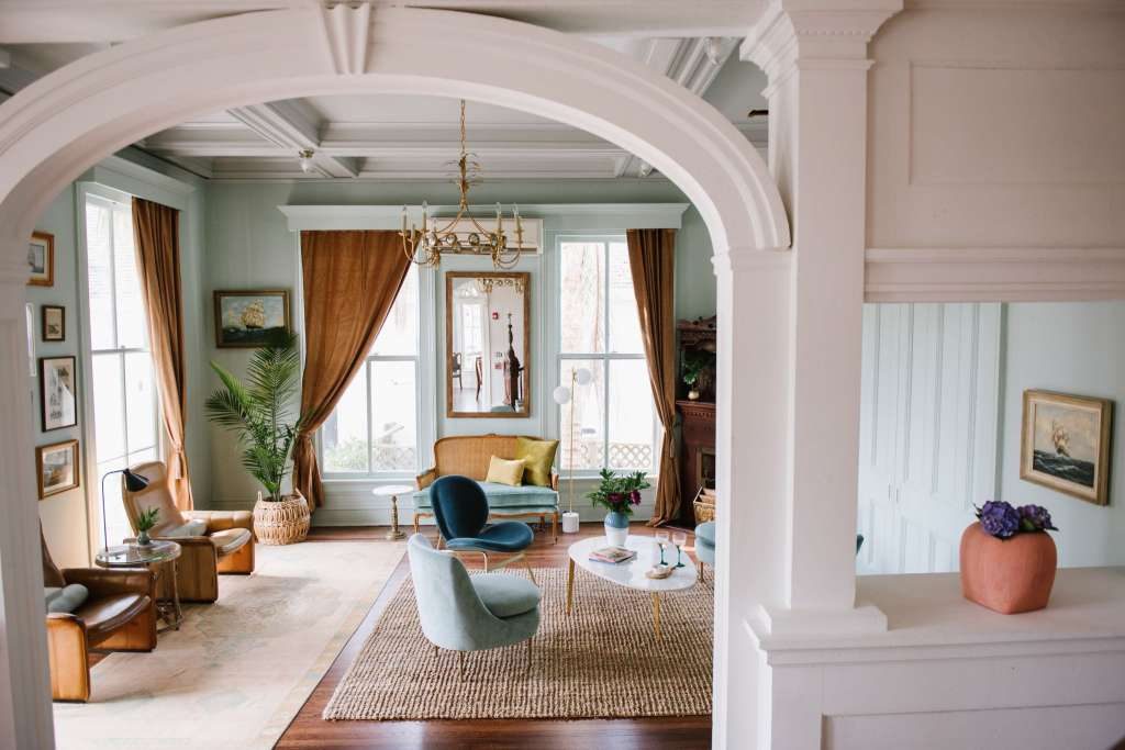The designer embraced the personality of the parlor room. 