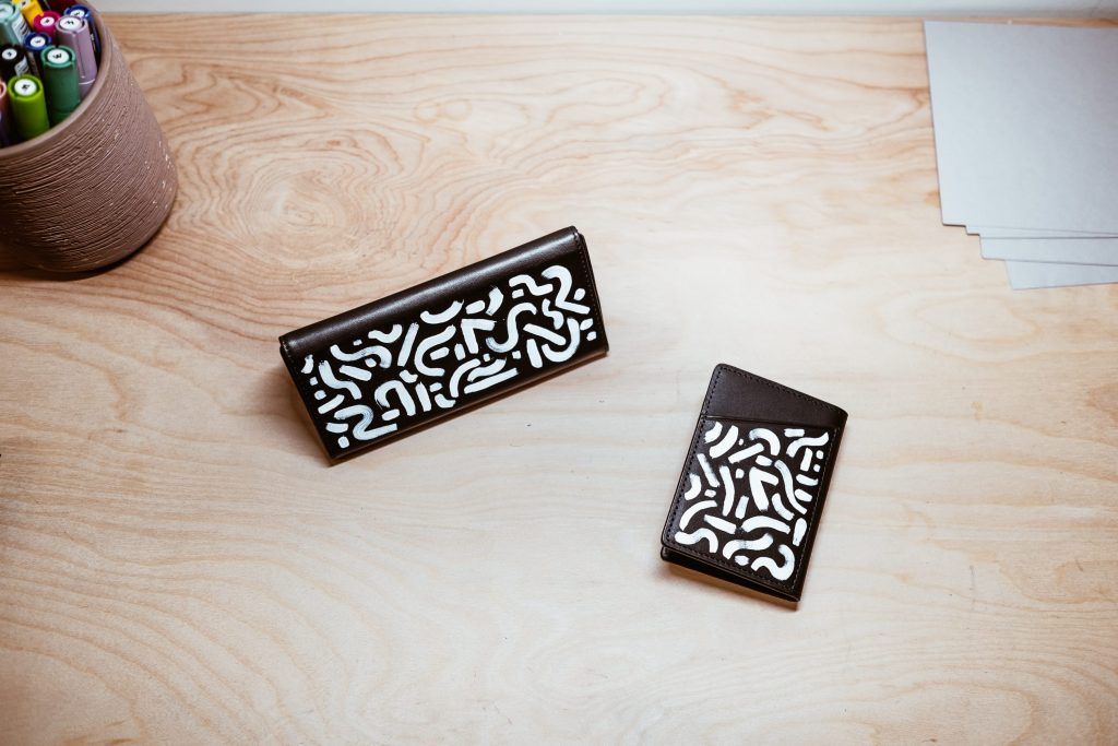 Hook & Albert X Kyle Steed glasses case and card holder wallet. 