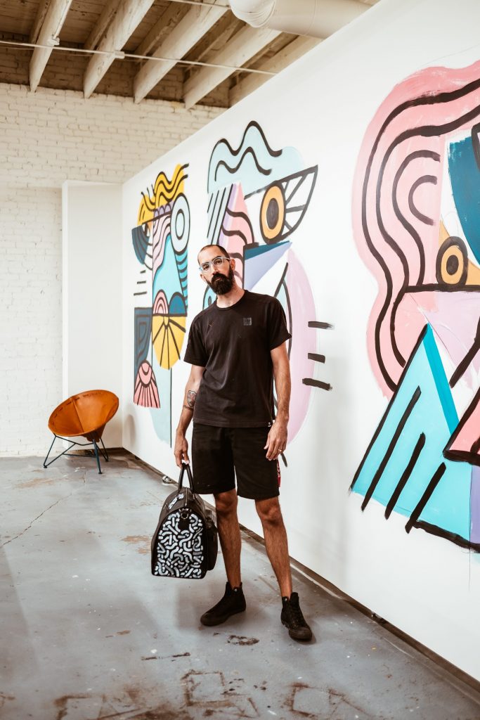 Kyle Steed with the Garment Weekender Bag