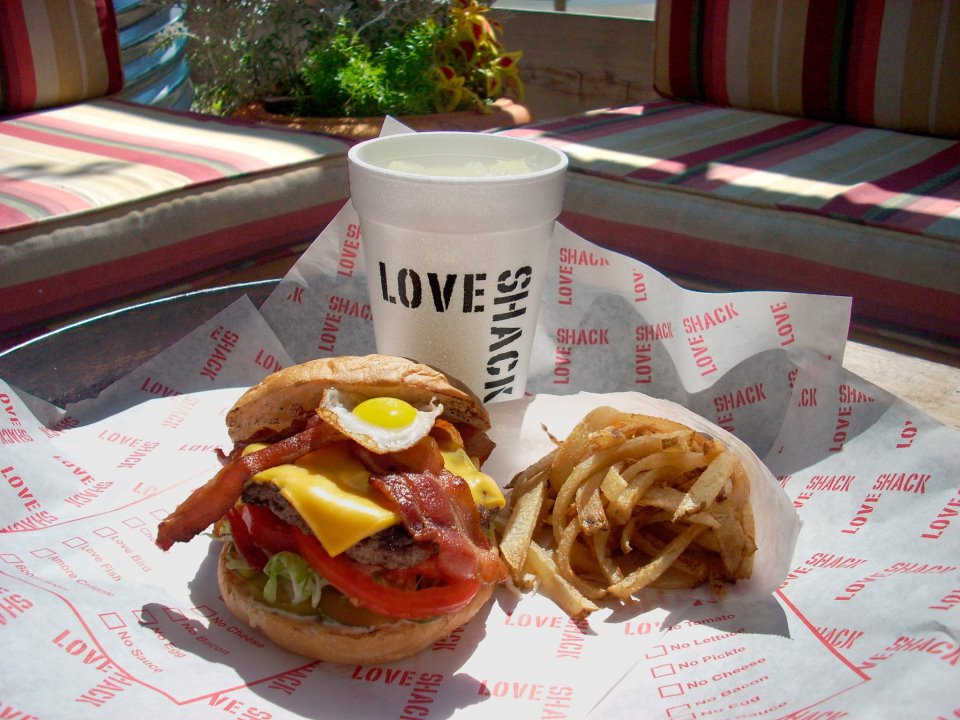 Love Shack's also known for its mega nachos and root beer on tap. 