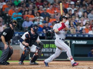 Boston Red Sox Brock Holt bats