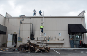 River oaks shopping center fire roof