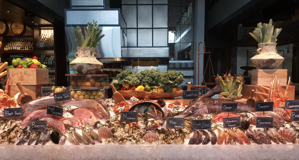 At Willie G's, the extensive, fresh seafood options are always on display. 