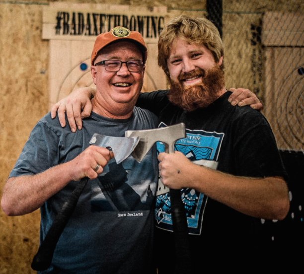 Team up and compete against friends in this unlikely sport; photo courtesy of Bad Axe Throwing 