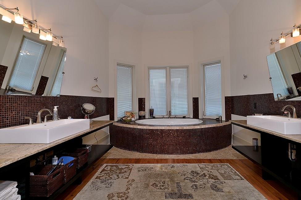 The palatial master bath is a perfect fit with the master bedroom. 