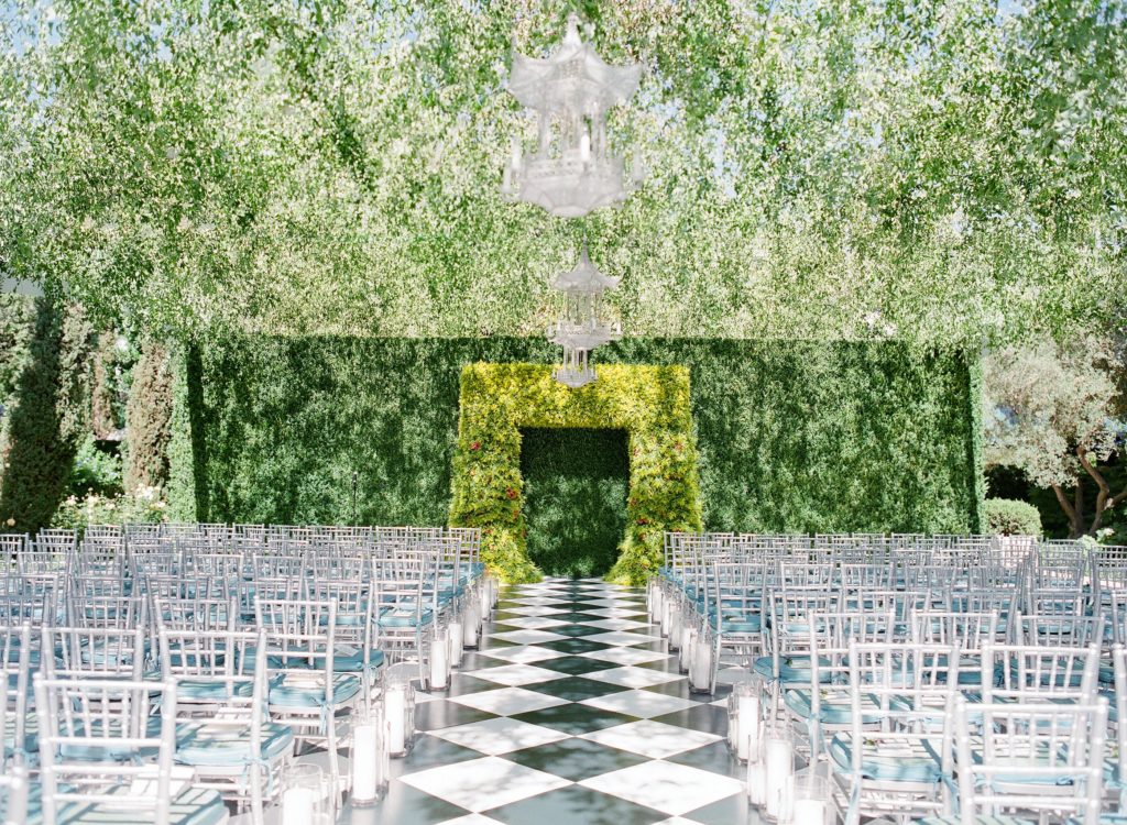The ceremony arch was covered in stunning yellow solidago, a native California wildflower.