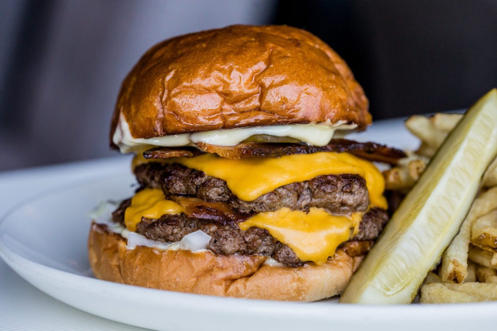 Alice Blue's double cheeseburger is no half-hearted brunch options. (Photo by Kirsten Gilliam Photography.)