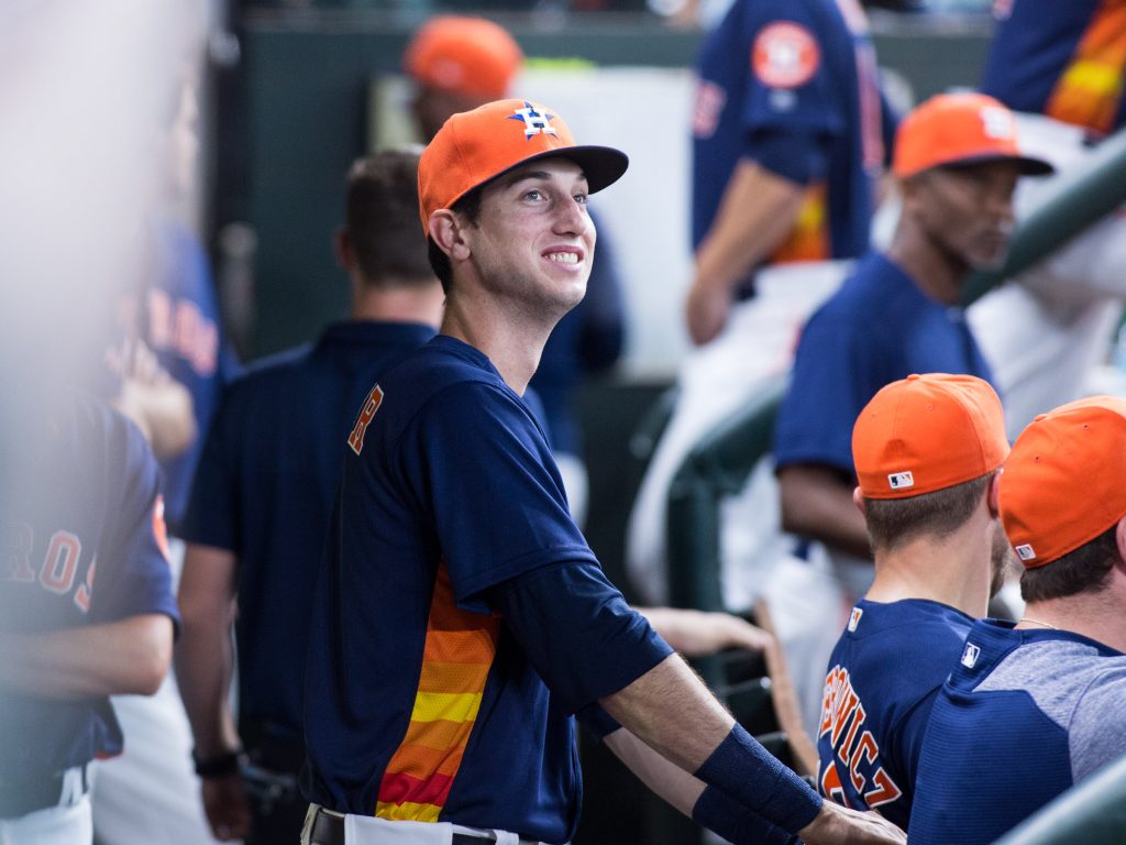 Astros rookie Kyle Tucker is enjoying his first Major League moments. (Photo by F. Carter Smith.)