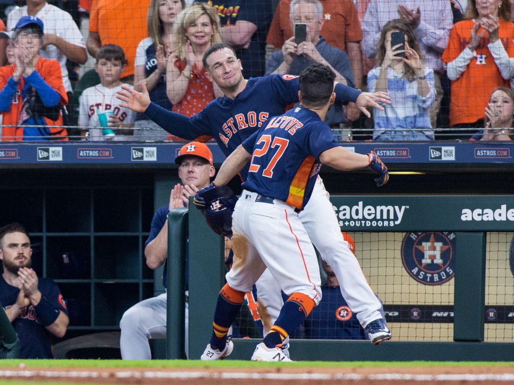 Alex Bregman and Jose Altuve know how to have fun — and how to win. (Photo by F. Carter Smith.)