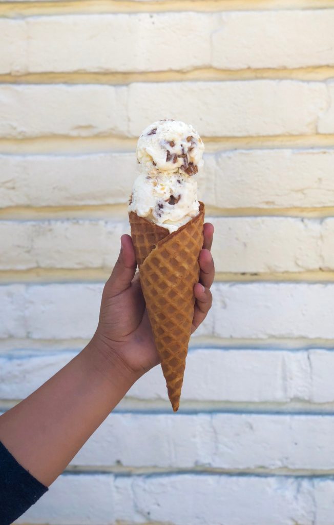 Petite Sweets's goat cheese ice cream is something different.
