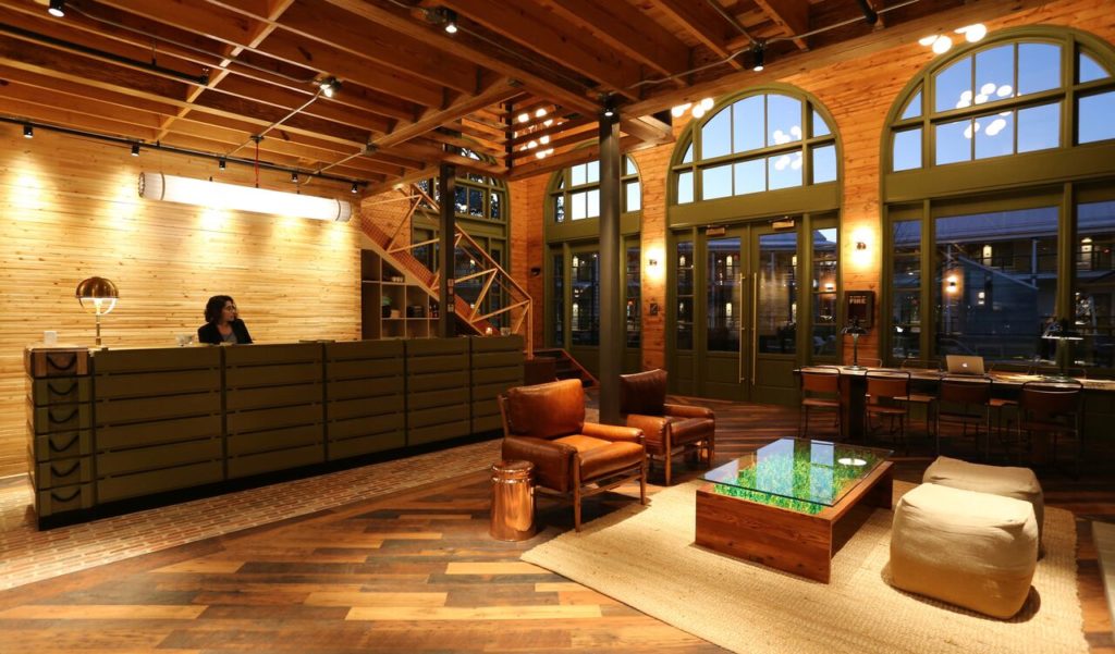 The reception area at Cavalry Court is grand. 