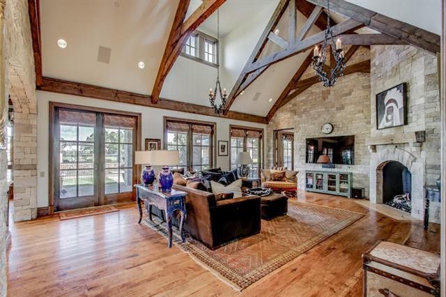 The fire place adds a cozy touch. 