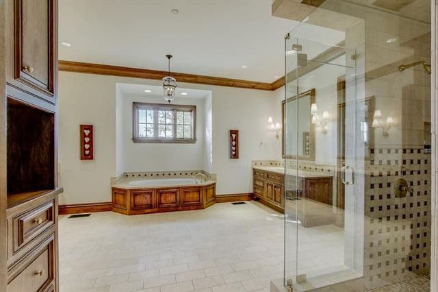 The master retreat features a built-in bath. 