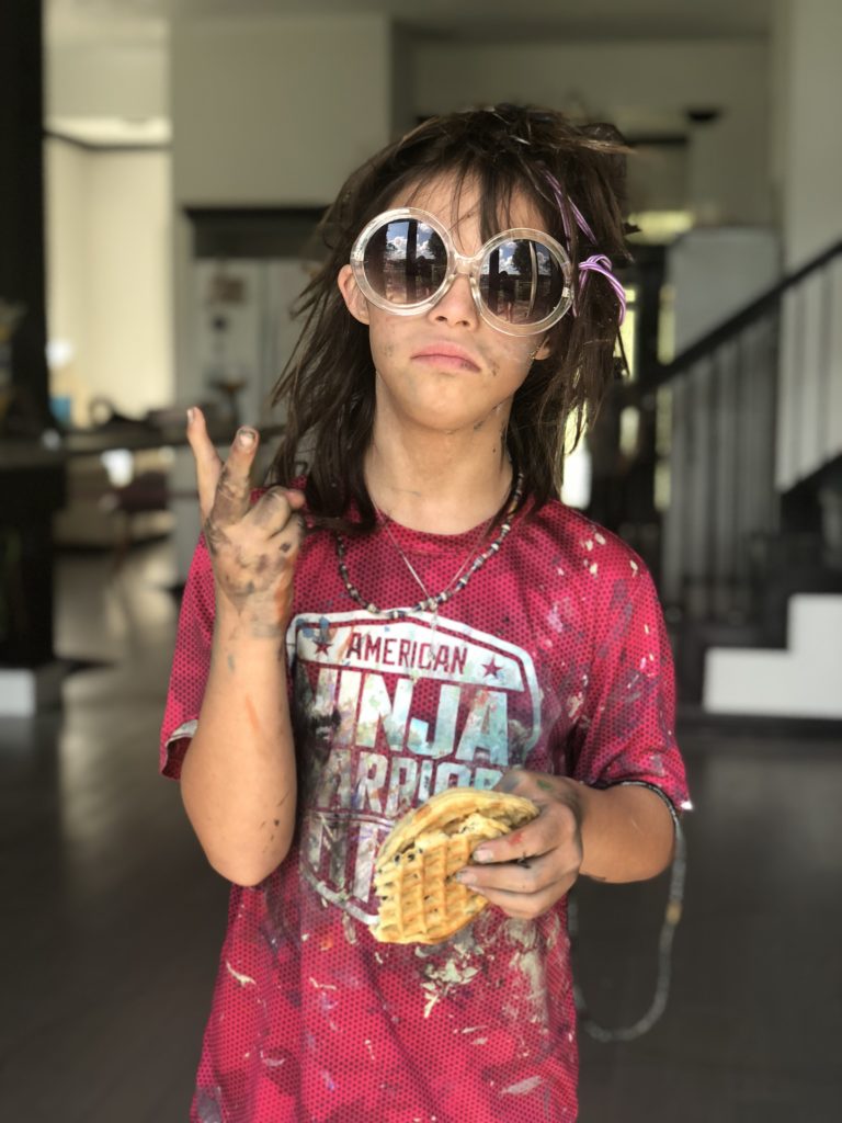 Most of the clothes Sevy owns are now splattered in paint, really emphasizing her cool factor.