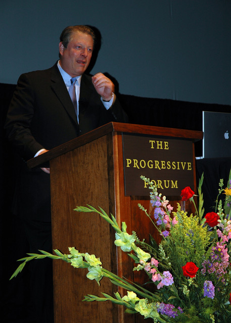 Al Gore's appearance at The Progressive Forum on June 7, 2006, at the Hobby Center, Houston, marked the national launch of his book tour for "An Inconvenient Truth." The evening put the Houston-founded series on the map, paving the future for more high-profile speakers. (Photo Michael McKann)