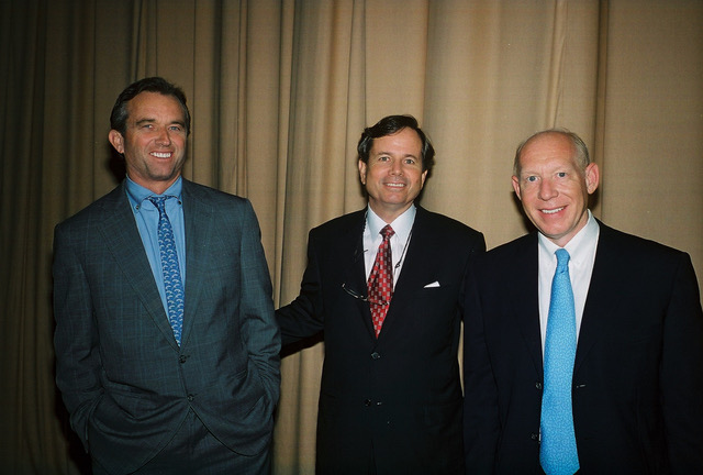 The Progressive Forum launched with promise, and a packed house, June 13, 2005, with guest speaker Robert F. Kennedy Jr. addressing environmental issues. Kennedy with Randall Morton and then-Mayor Bill White. (Photo Michael McKann) 