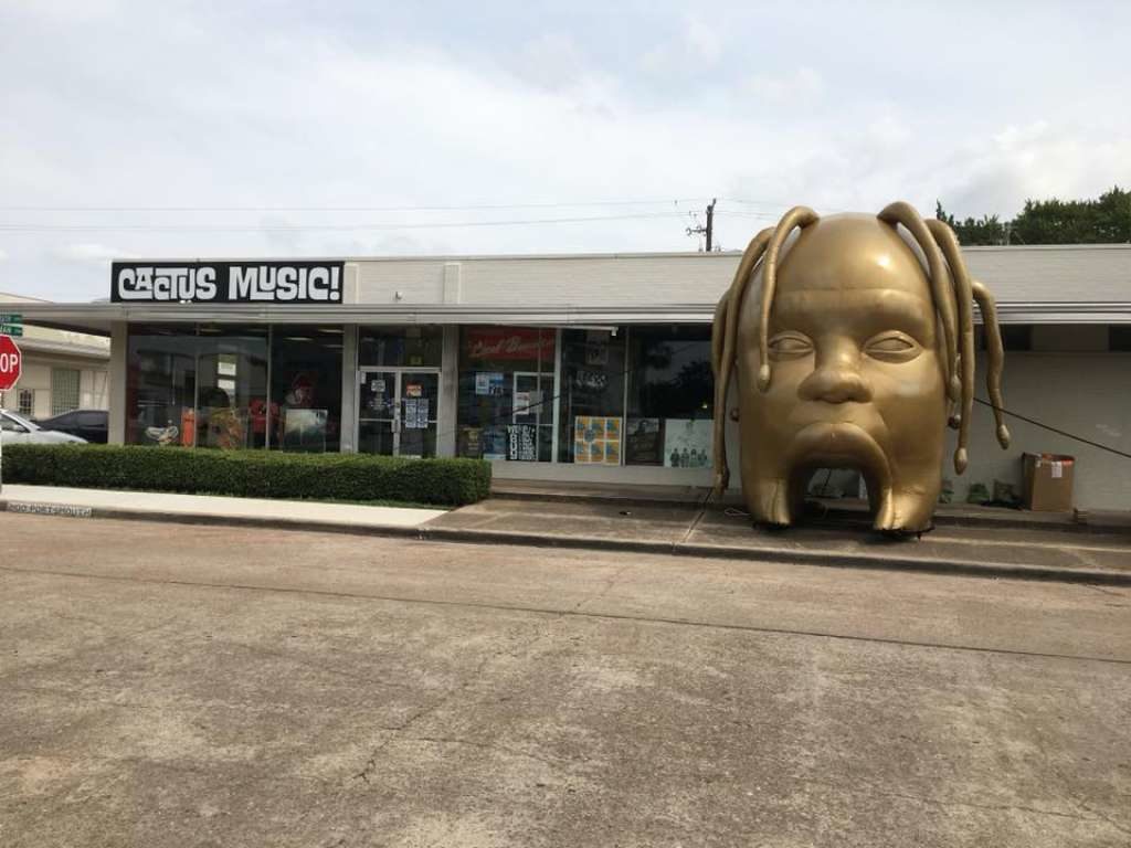 The Travis Scott head made quite the impression at Cactus Music. (Photo by Cactus Music) 