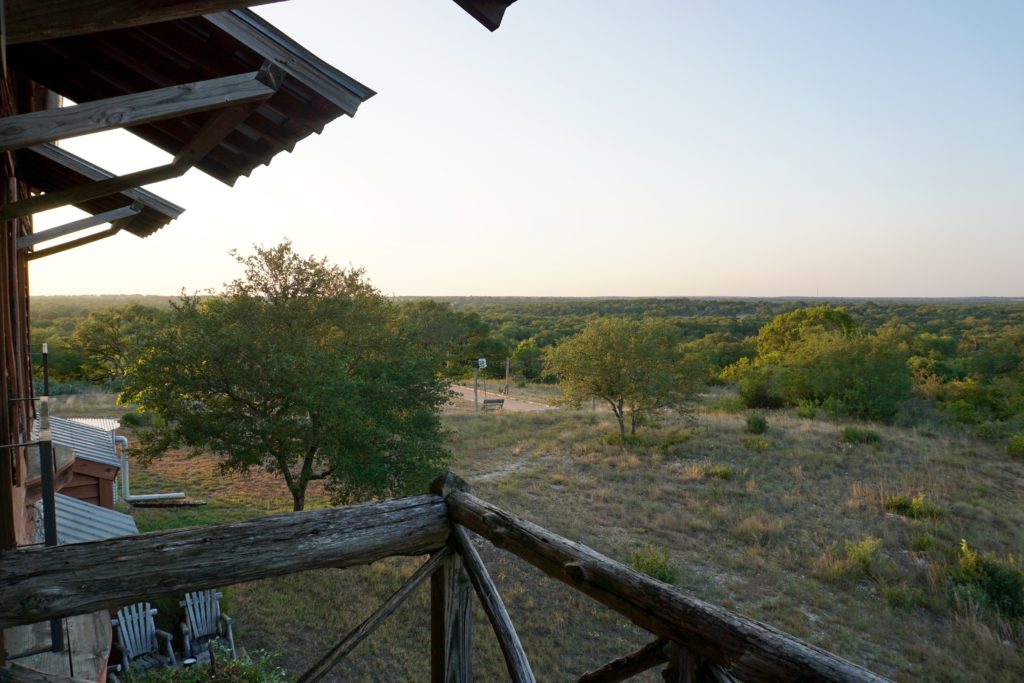 Each room has a balcony, offering sweeping views of the landscape. 