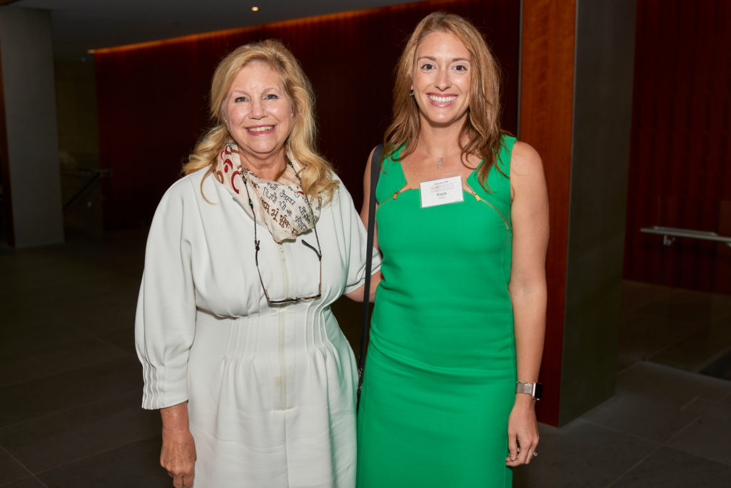 Deborah Stavis and Kayla Tolunay. Thursday, September 13, 2018 Ð Bank of America Women's Leadership Series: Women in Culinary Arts luncheon and panel featuring Christine Ha, Jenni Tranweaver, and Kiran Verma and moderated by Vani Rao, at Asia Society Texas Center. Jeff Fantich photo.