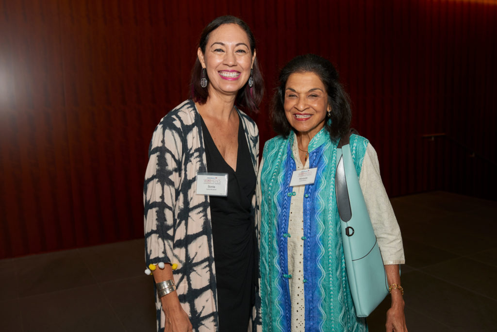 Sonia Garza Monarchi and Monjula Chidambaram. Thursday, September 13, 2018 Ð Bank of America Women's Leadership Series: Women in Culinary Arts luncheon and panel featuring Christine Ha, Jenni Tranweaver, and Kiran Verma and moderated by Vani Rao, at Asia Society Texas Center. Jeff Fantich photo.