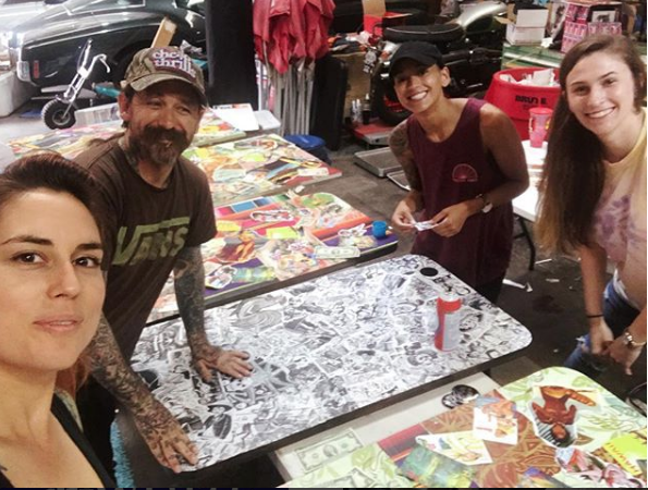 The Tiki Loco team is already working on the restaurant's distinctive tables — and the new spot could quietly open any day now. (@tikilocodeepellum.)