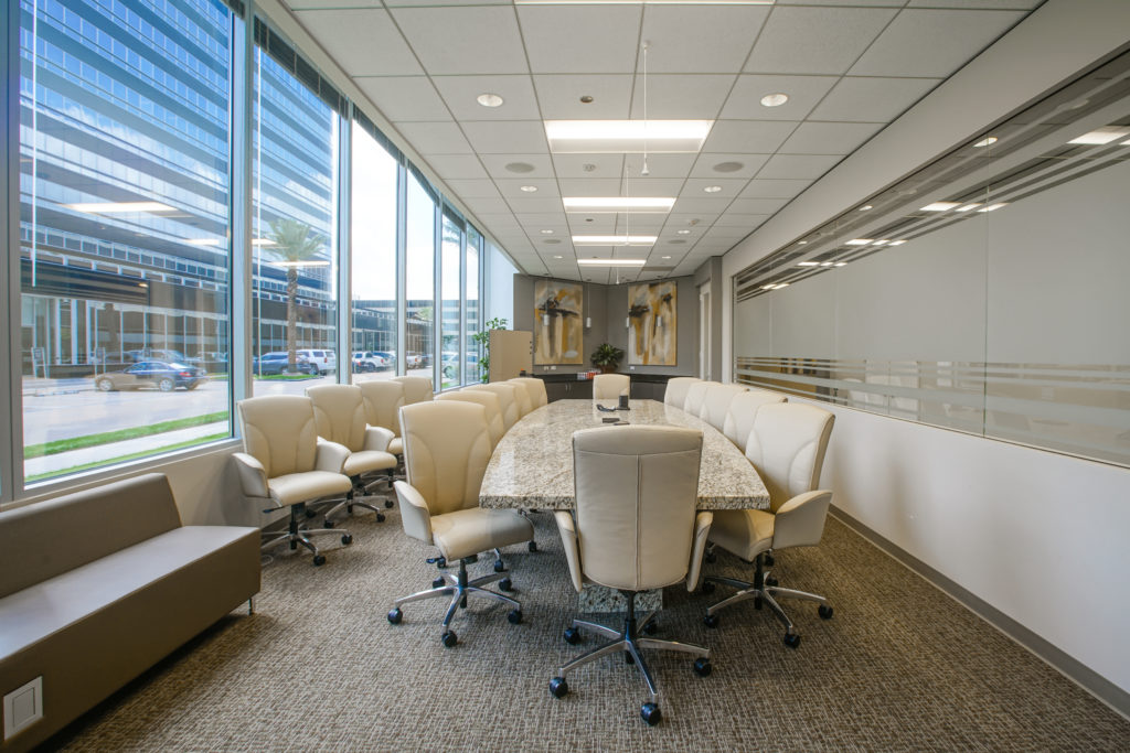 Office Furniture Innovations oversaw this custom granite table for a corporate client.