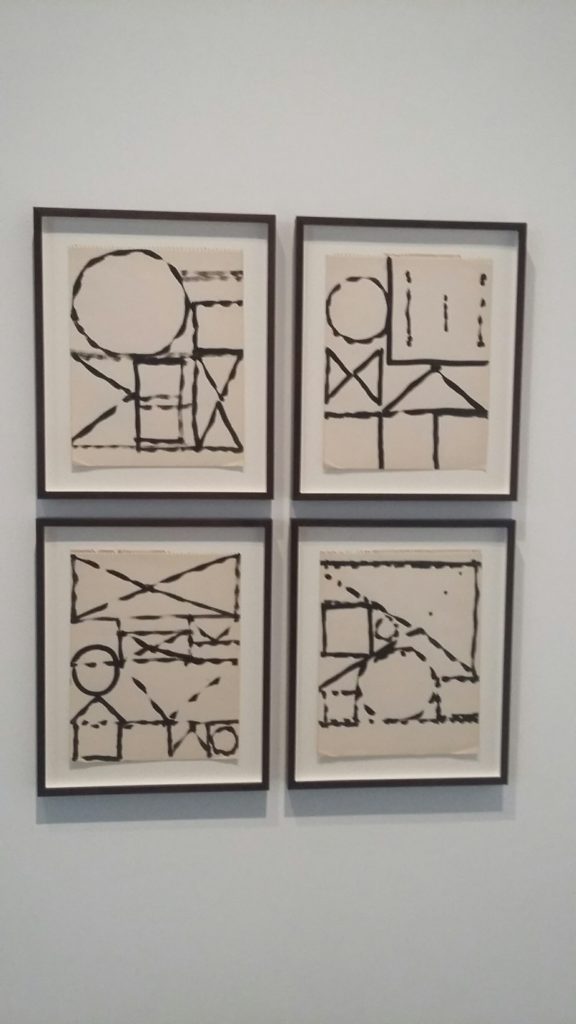 A quartet of works on paper by Toni LaSelle highlights the Menil's welcome inclusion of women artists.
