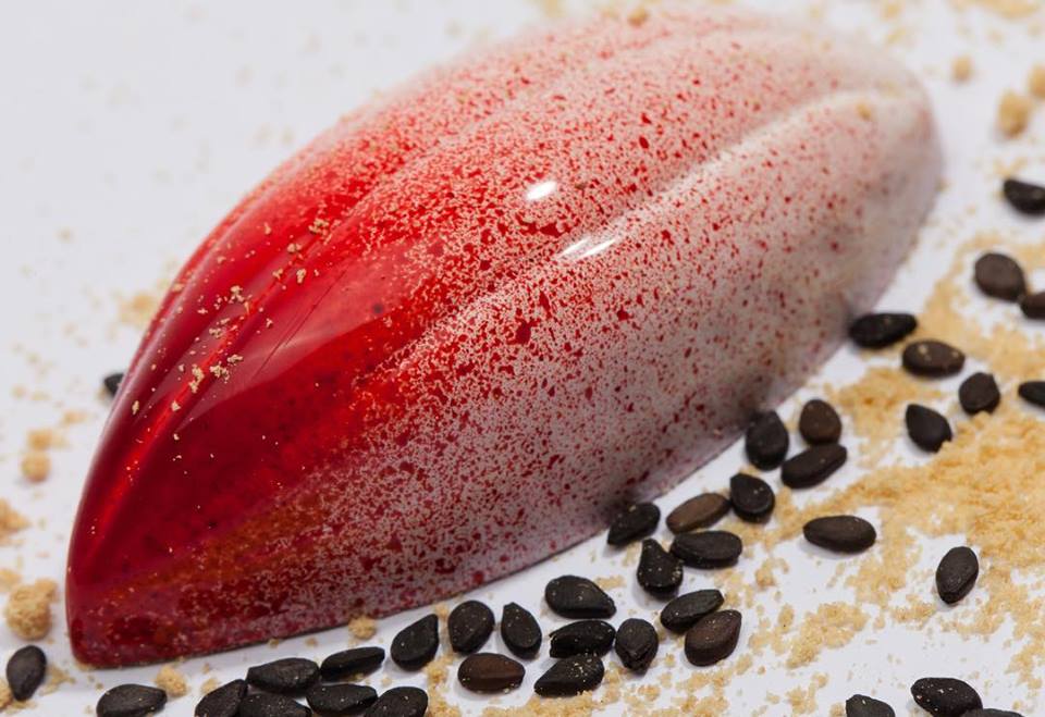 The Black sesame ginger bonbon is savory and sweet. 