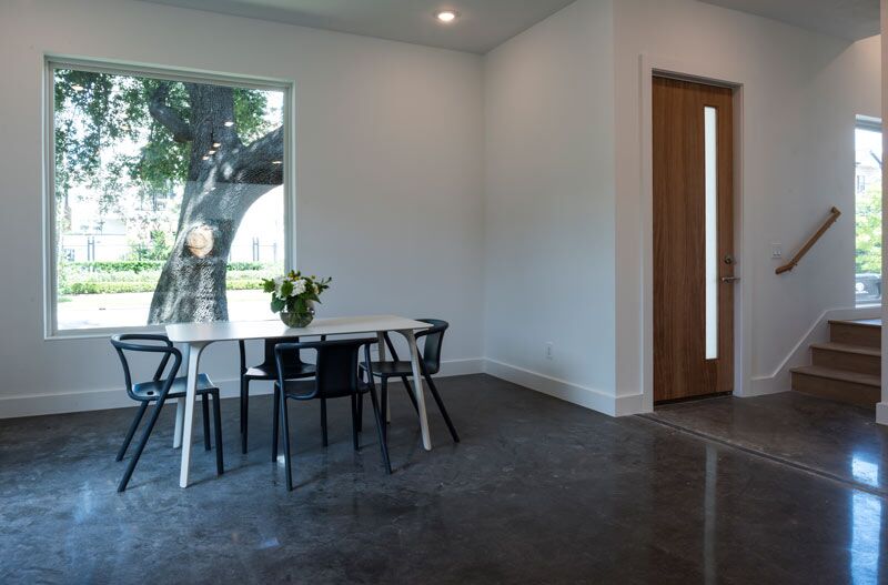 This compact two-story has a minimal footprint and spacious outdoor areas. 