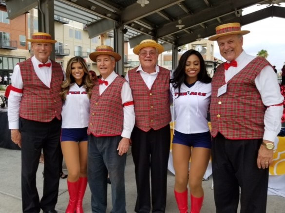 Grandmas' Boyfriends serenaded Houston Texans cheerleaders at a rally in Pearland. 