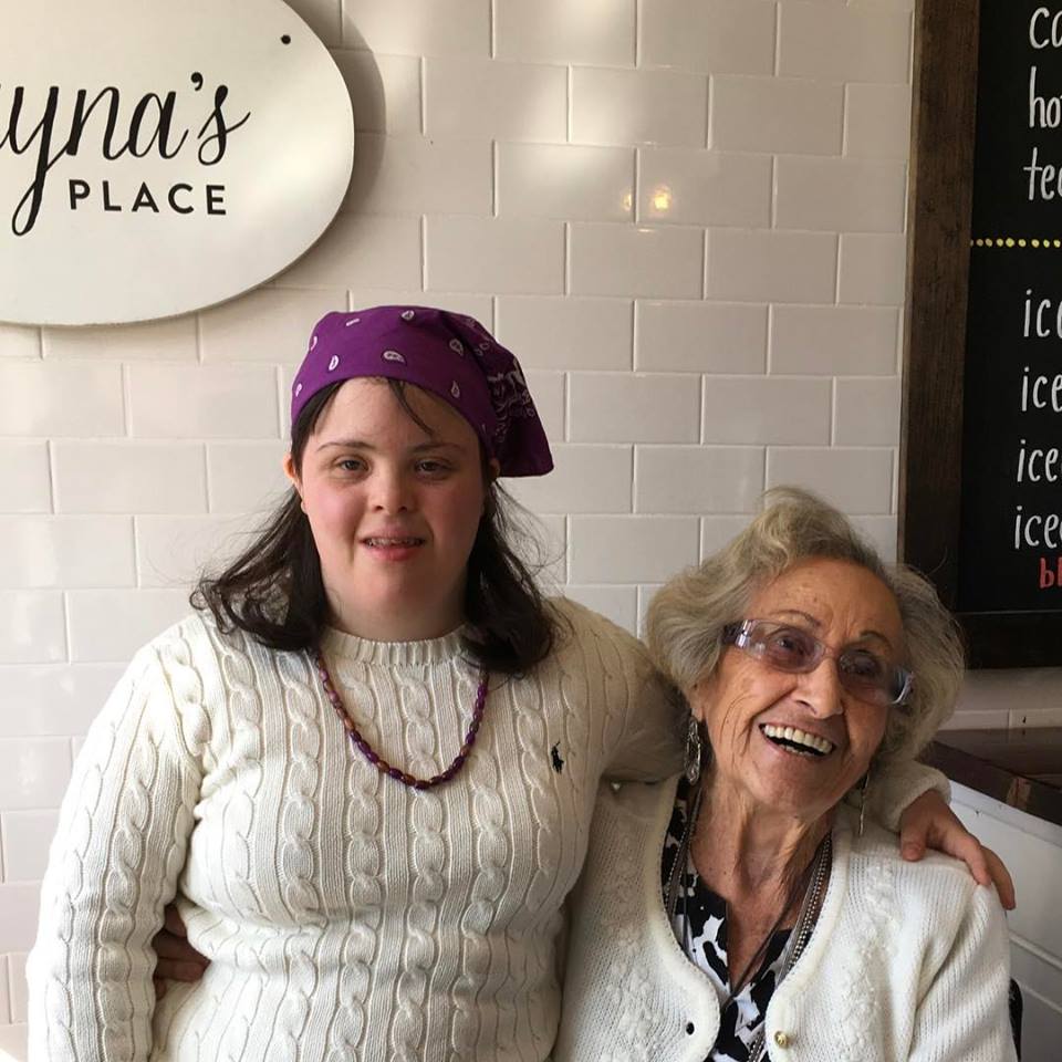 The eatery was inspired by the owners cousin Shayna, who has Downs Syndrome. Shayna is shown here with Grandma Vinny.  