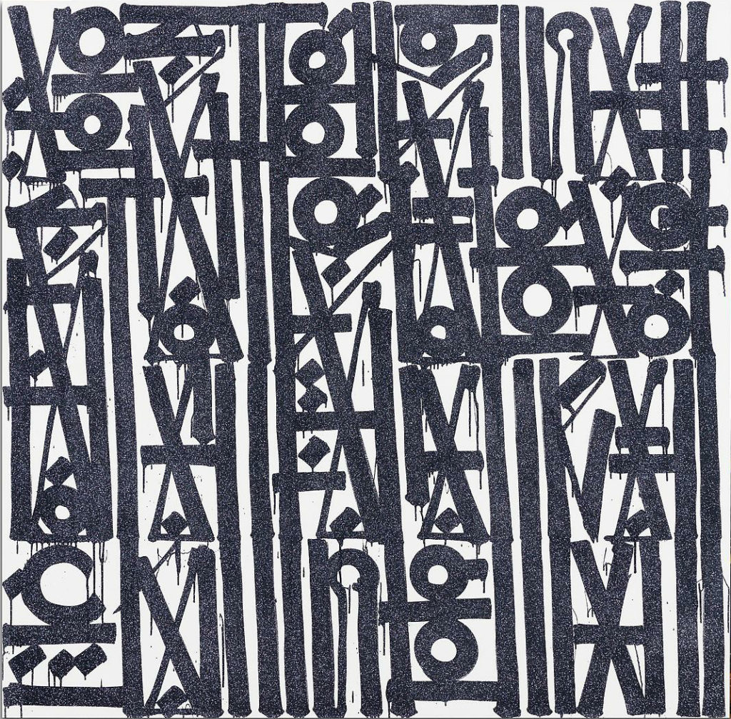 Retna’s "You Stole My Style You F***in Punk," 2016, at Maddox Gallery