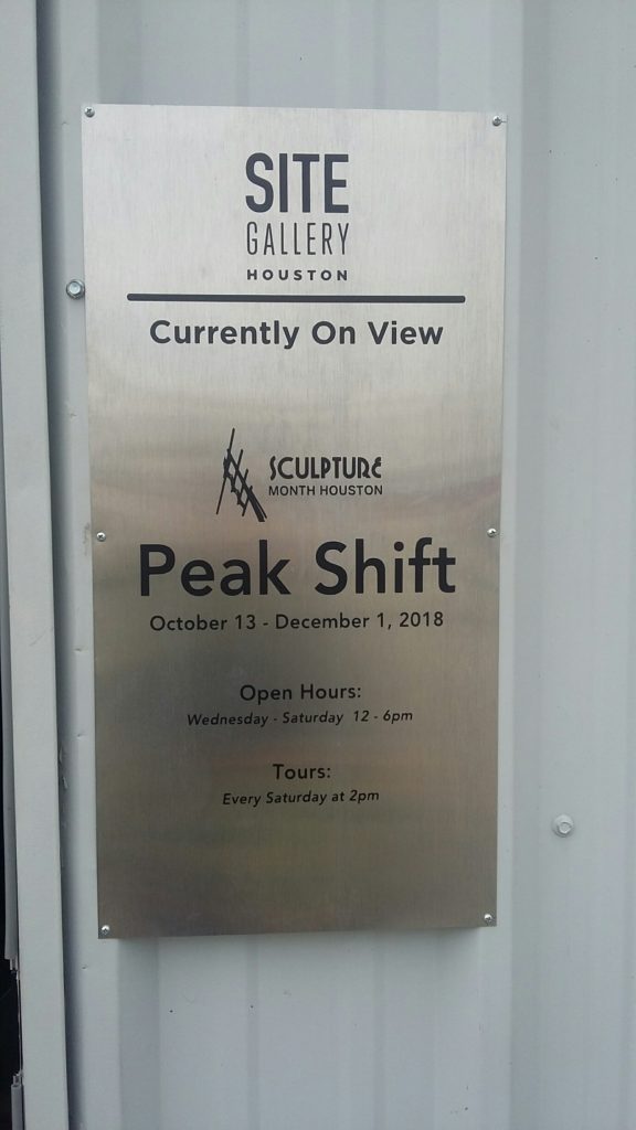 "Peak Shift" at SITE Gallery at The Silos at Sawyer Yards has public hours Wednesdays through Saturdays, noon to 6 pm, with complimentary art tours every Saturday at 2 pm. 