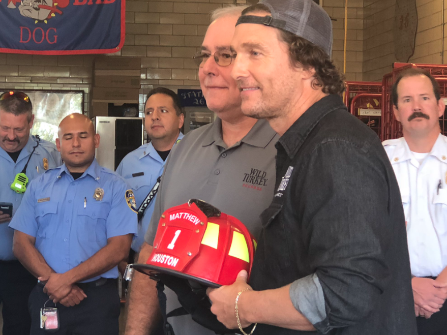 Matthew mcconaughey houston visit @houstonfire