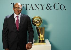 Clyde Drexler at Tiffany & Co. Rockets Trophy Unveiling; Photo Credit Dave Rossman