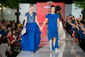 Fashion X Style Setter Alicia Smith, right, and a model in one of Smith's gowns.