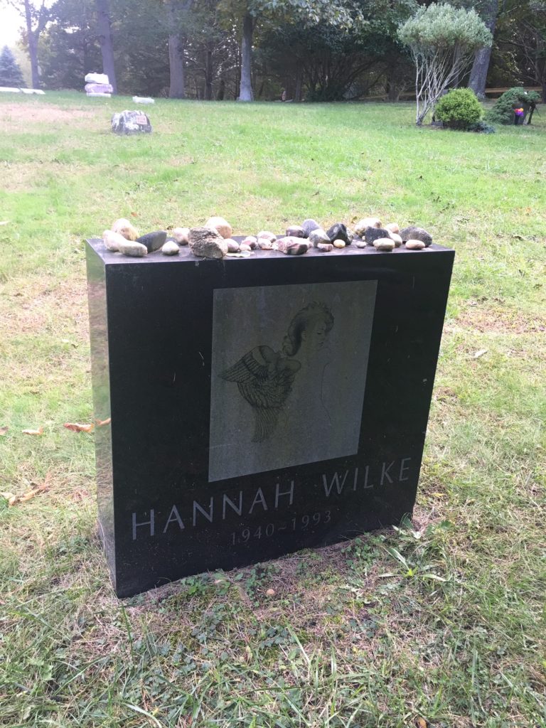 The poetic gravestone of Hannah Wilke, a feminist artist whose work remains intensely topical today. 
