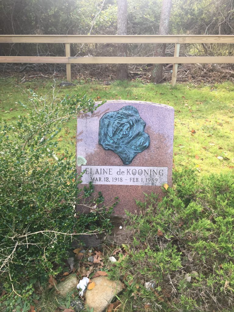 Portrait painter Elaine de Kooning, who worked in an innovative abstract style, is among the legions of American greats at Green River Cemetery. Elaine de Kooning House, the residency launched by Dallas Art Fair co-founder Chris Byrne, was the occasion for my visit to East Hampton. The abstract bronze that adorns de Kooning's grave is inspired by a series of paintings she created that referenced Paleolithic cave art. 