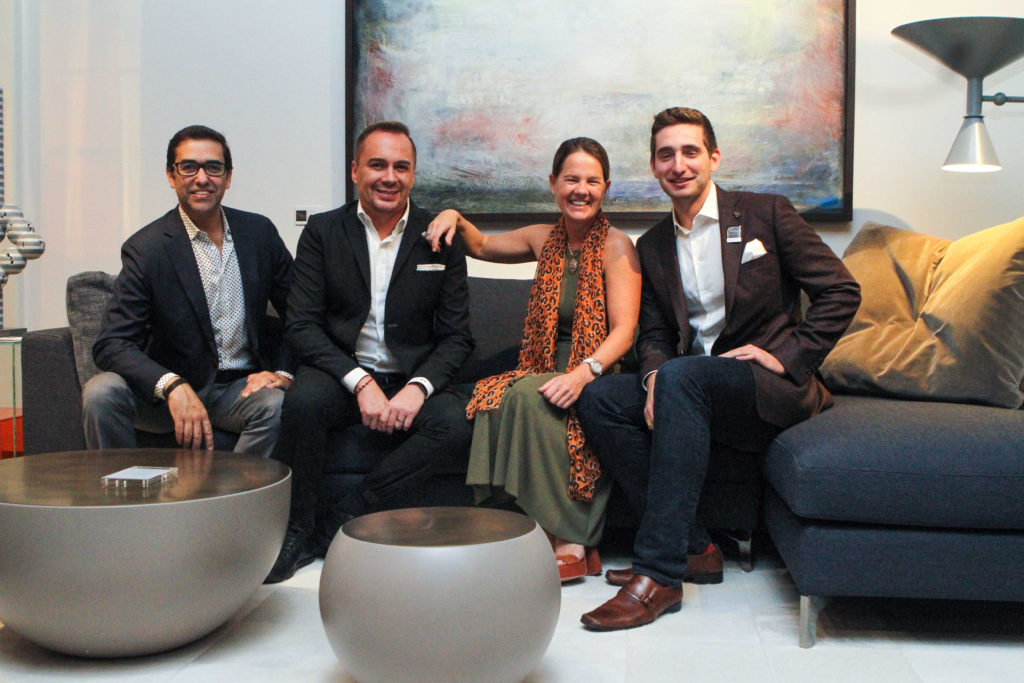 Marcelo Saenz & Adrián Dueñas, Sofia Gambara, Mauricio Sampogna at the VIP Kickoff to the 2018 Texas Contemporary Art Fair at BeDesign