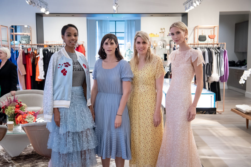 Rodarte designers Kate and Laura Mulleavy at Forty Five Ten with models in looks from their Spring 2019 collection