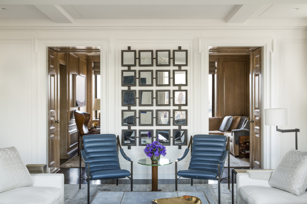 The Living Room at the home of Meg and Bennett Goodman in New York City.  Architecture by Ferguson and Shamamian.  Interior Design by Victoria Hagan. Photo by Lisa Romerein