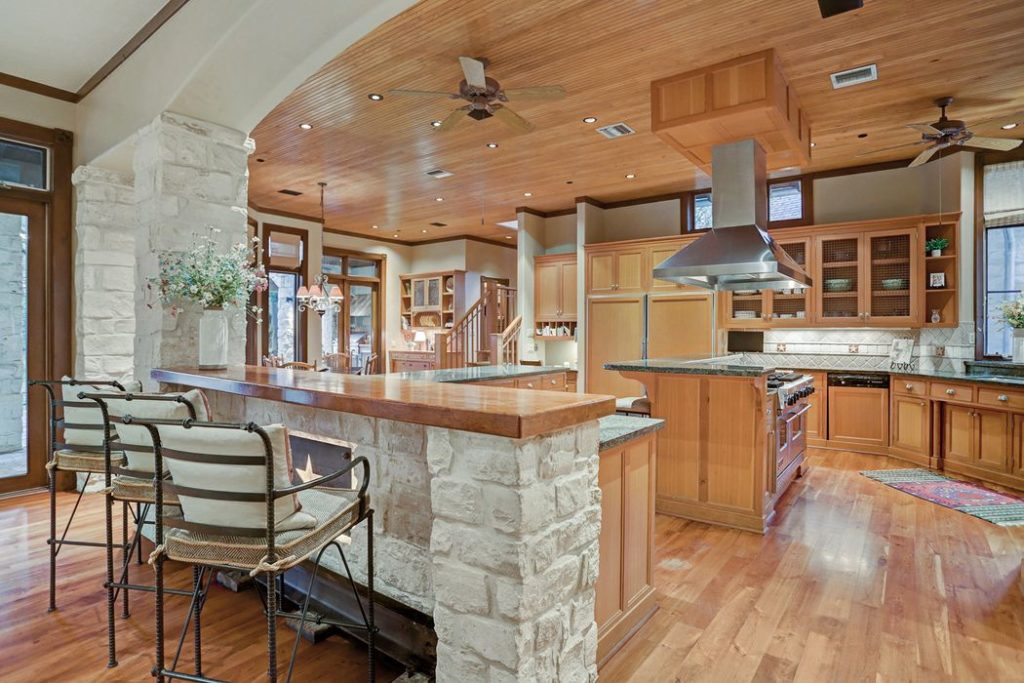 The kitchen is a cozy but bright space. 