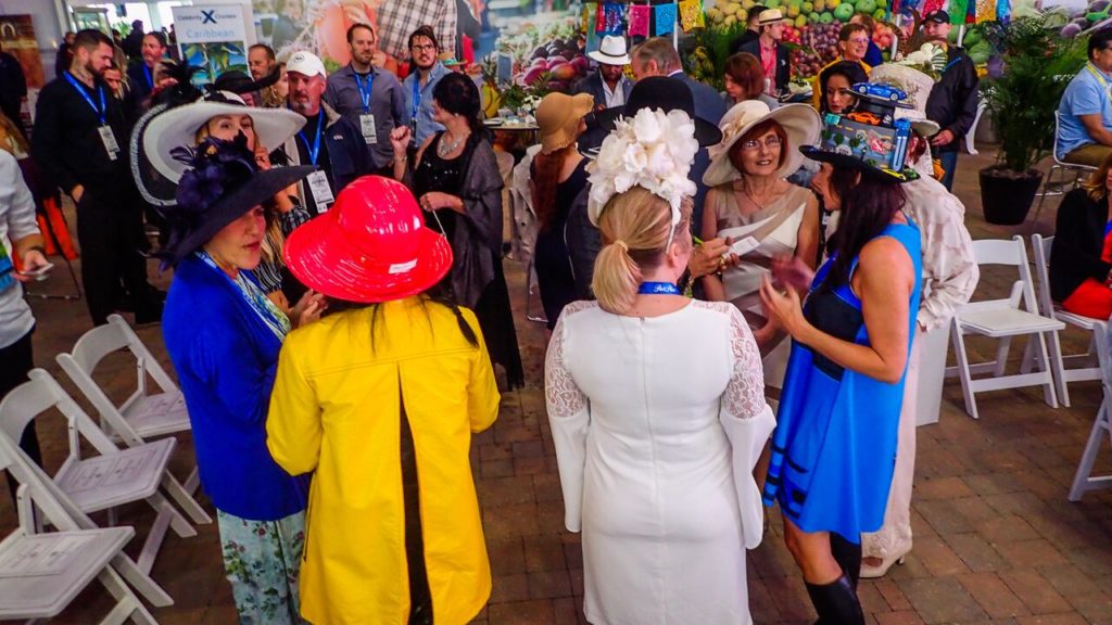 Contestants were excited about the Haute Hat Contest. 