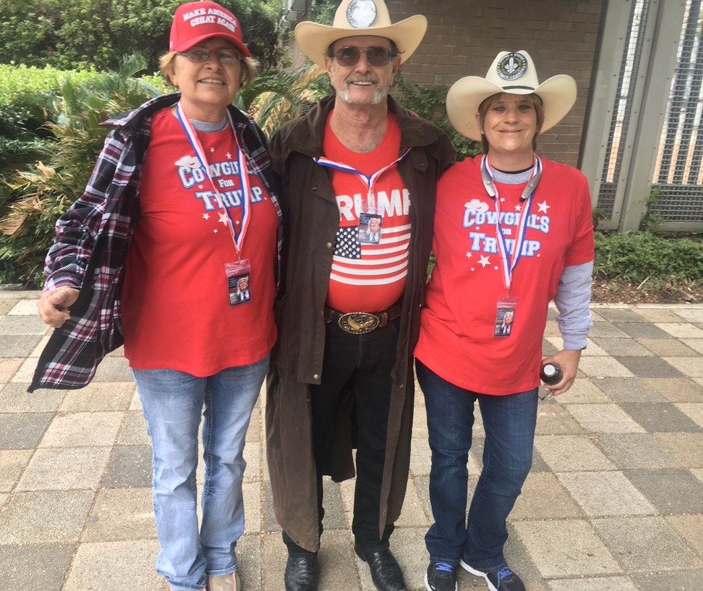 Some Trump fans drove across the state to attend the rally. 