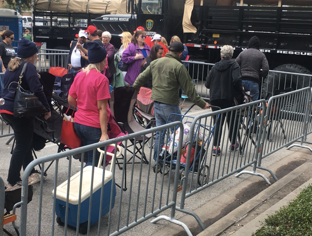 At around 10:15, supporters got to make some moves — about two feet forward. 