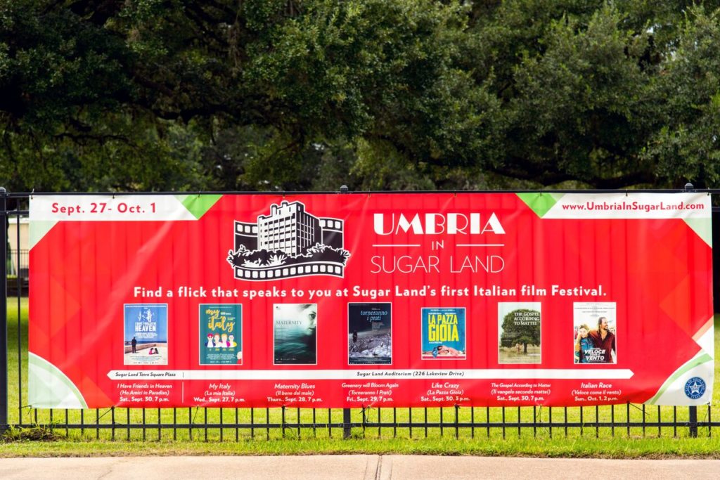 Umbria in Sugar Land was inspired by IFFS film festival in Umbria, Italy.