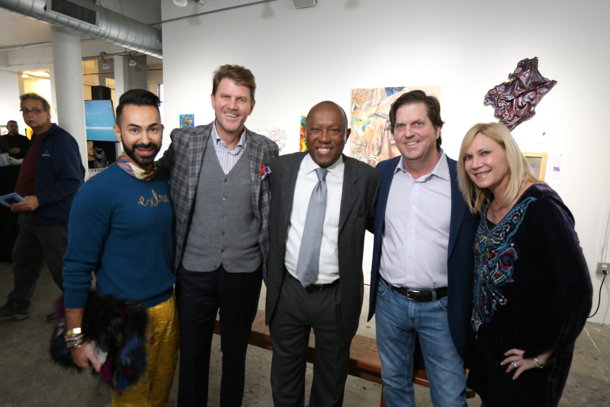 Art on the Avenue 2018 at Winter Street Studios: Chairs Fady Armanious and Bill Baldwin, Mayor Sylvester Turner, developer Jon Deal & Katie Deal