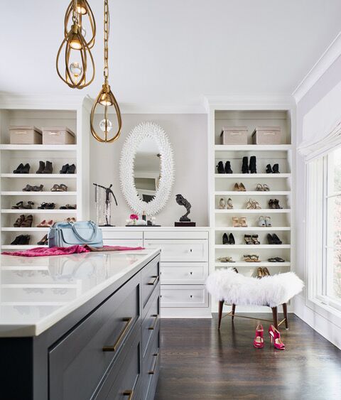 This spacious closet in Dallas's Highland Park was staged for showing of the 7,145 sq.ft. home.