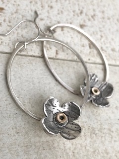 Chrissy Doolen's “Silver Flower Earrings,” 2018 (Winter Street, Studio B5)